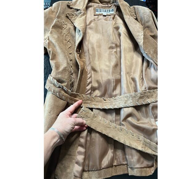 Rampage Y2K Western/Cowgirl/Boho Suede Leather Jacket with Criss-Cross Laces - Picture 10 of 11